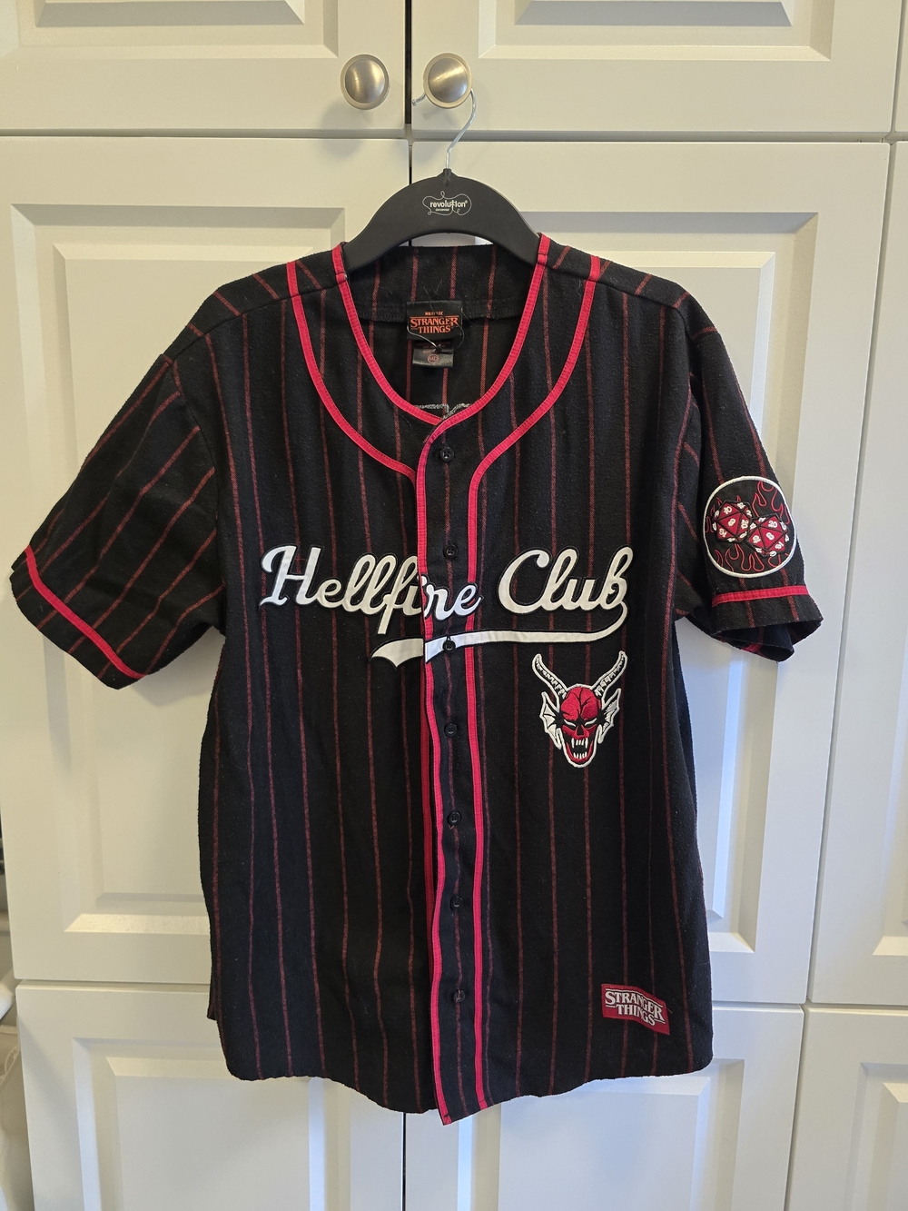 Stranger Things Hellfire Club Striped Baseball Jersey Size M BoxLunch Exclusive